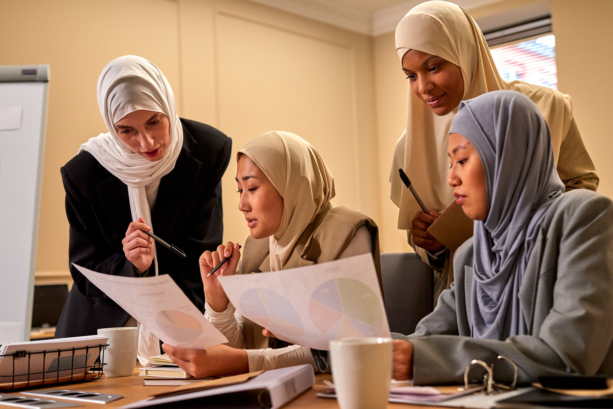 Women Wearing Hijab Having a Meeting